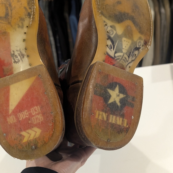 Tin Haul Justice American Brown Western Cowboy Boots Men's 9.5 Captain America - Picture 13 of 16